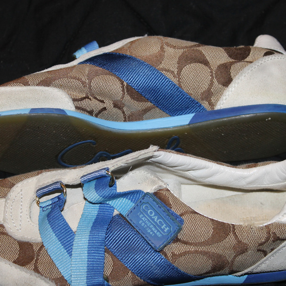 Coach Juli size 6m shoes blue and tan - Picture 1 of 1